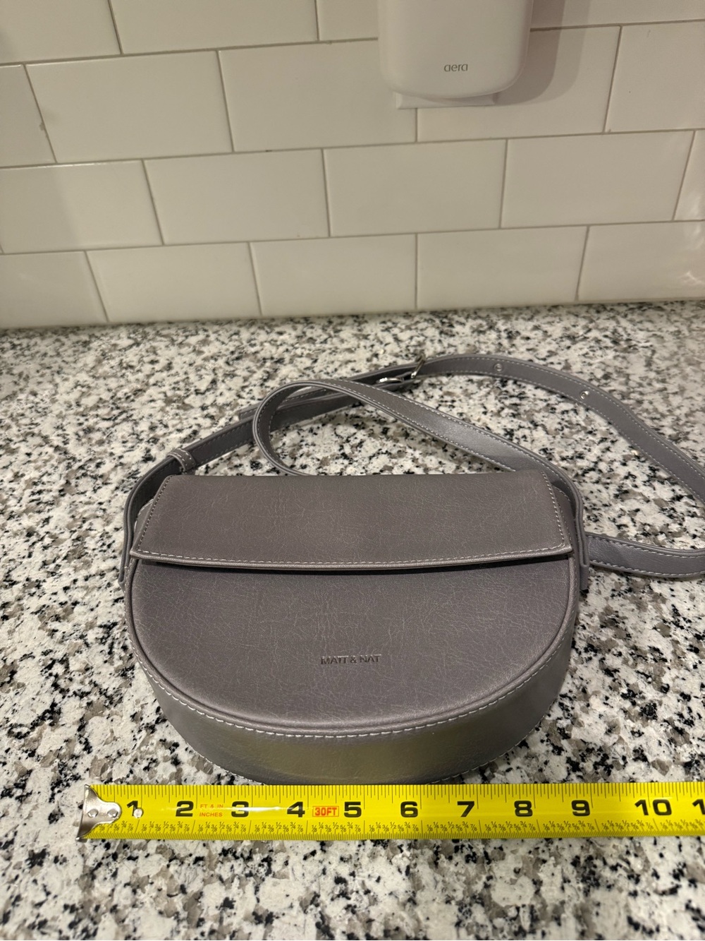 Matt & Nat Grey Semi-Circle Crossbody Bag